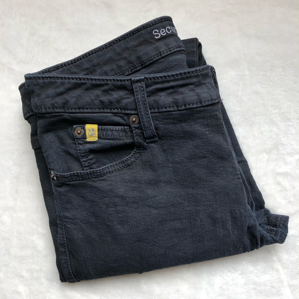 Second Yoga Jeans black mid-rise jeans bottoms size 27 womens